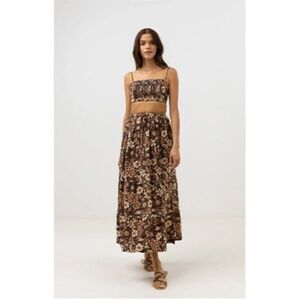 Rhythm Cantabria Floral Tiered Maxi Skirt. Size S. NWT.